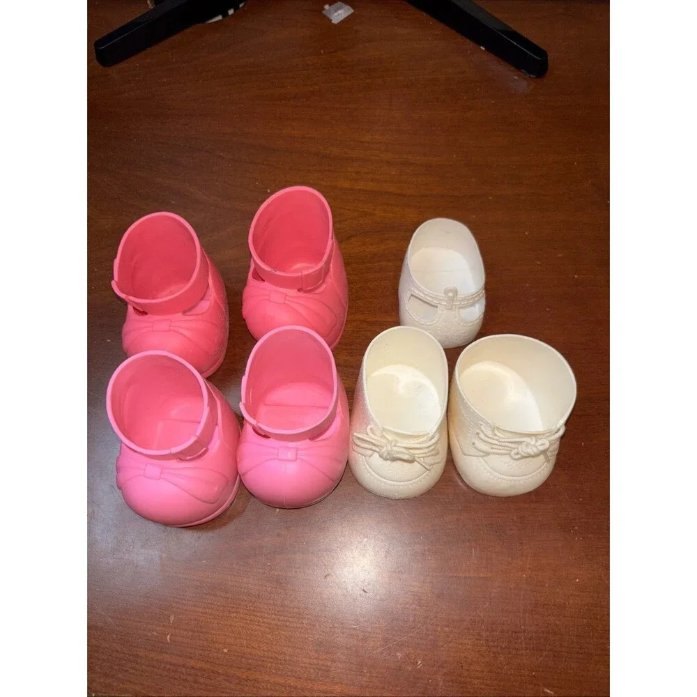 Lot Of VINTAGE CABBAGE PATCH KIDS DOLL SHOES  PINK White MARY JANES Boots SHOES